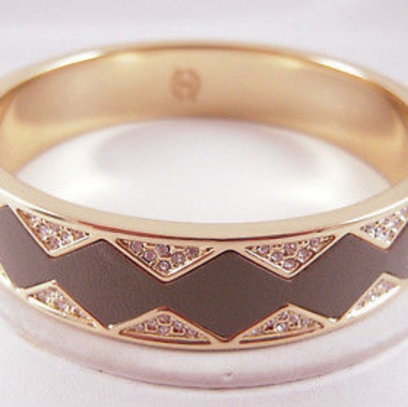 HOH 1960 Grey Leather Sunburst Bangle Bracelet - Picture 4 of 7